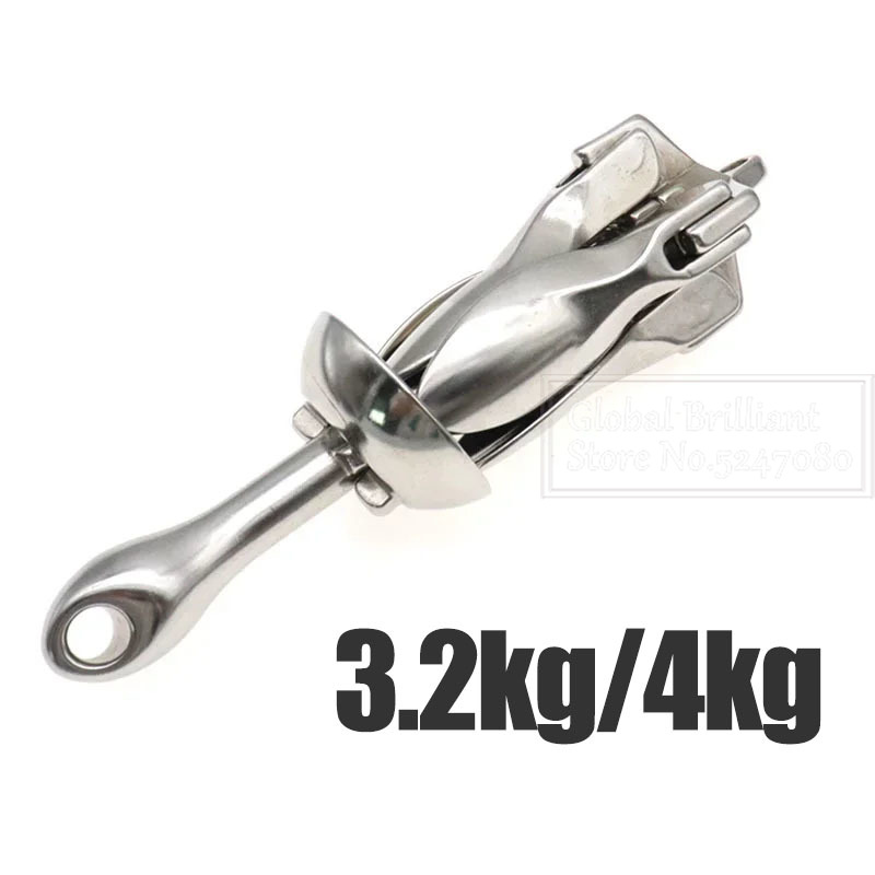 Fishing Boat Anchor - 3.2KG/4KG Boat Stainless Steel Iron Metal