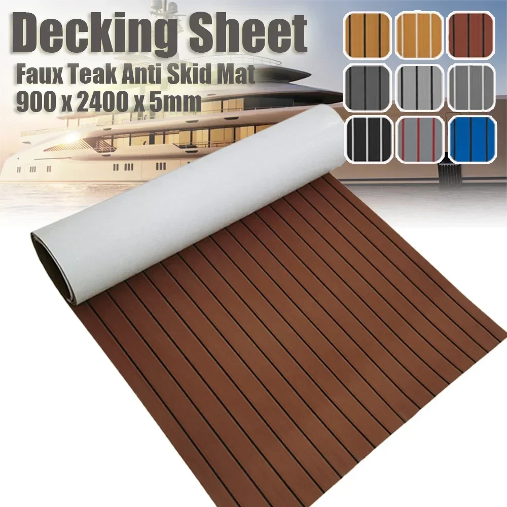 Fishing Boat Fiberglass - 900x2400x5mm EVA Foam Faux Teak Flooring