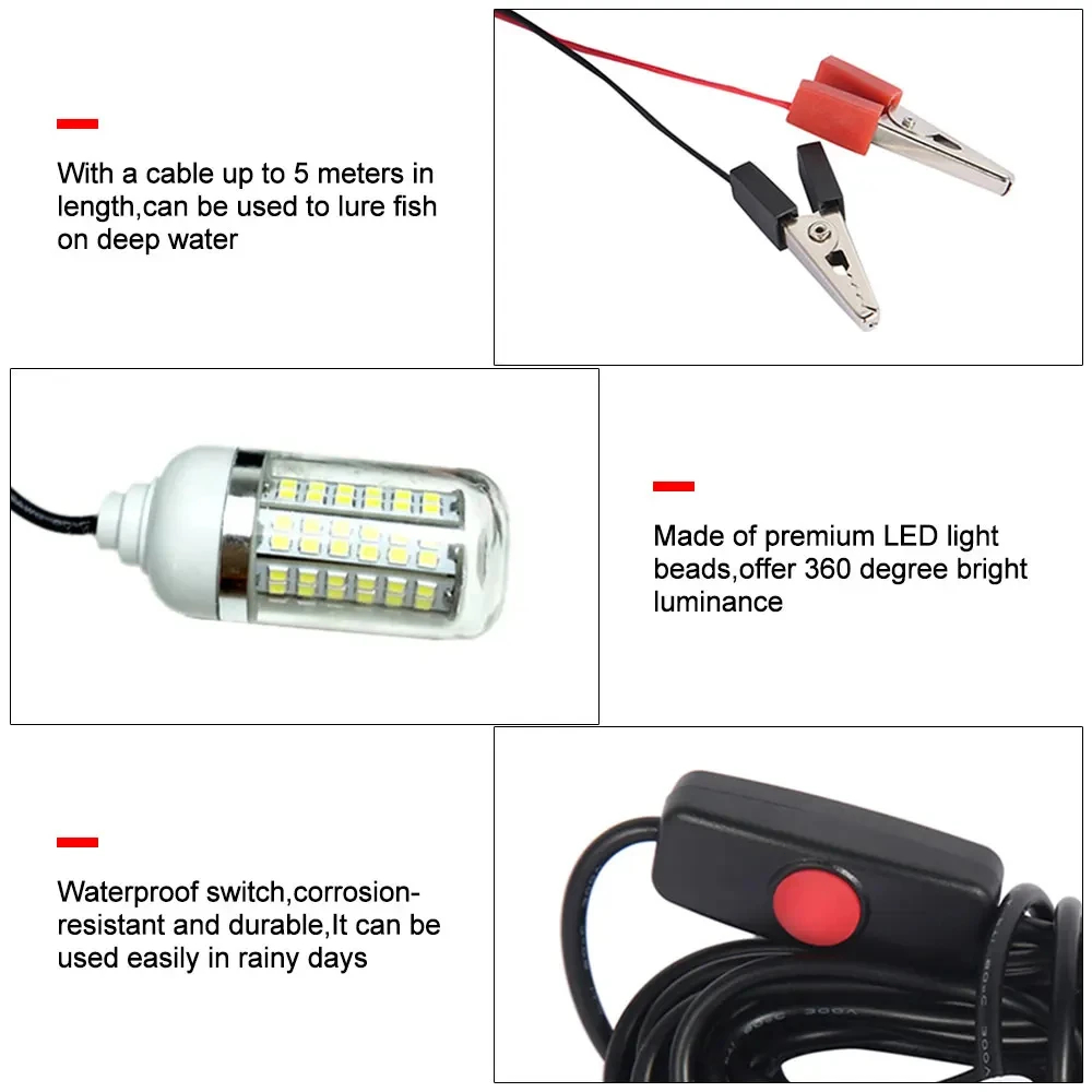 12V Underwater Lamp 15W 108 LE - Fishing Boat Navigation Light ulasan dan harga