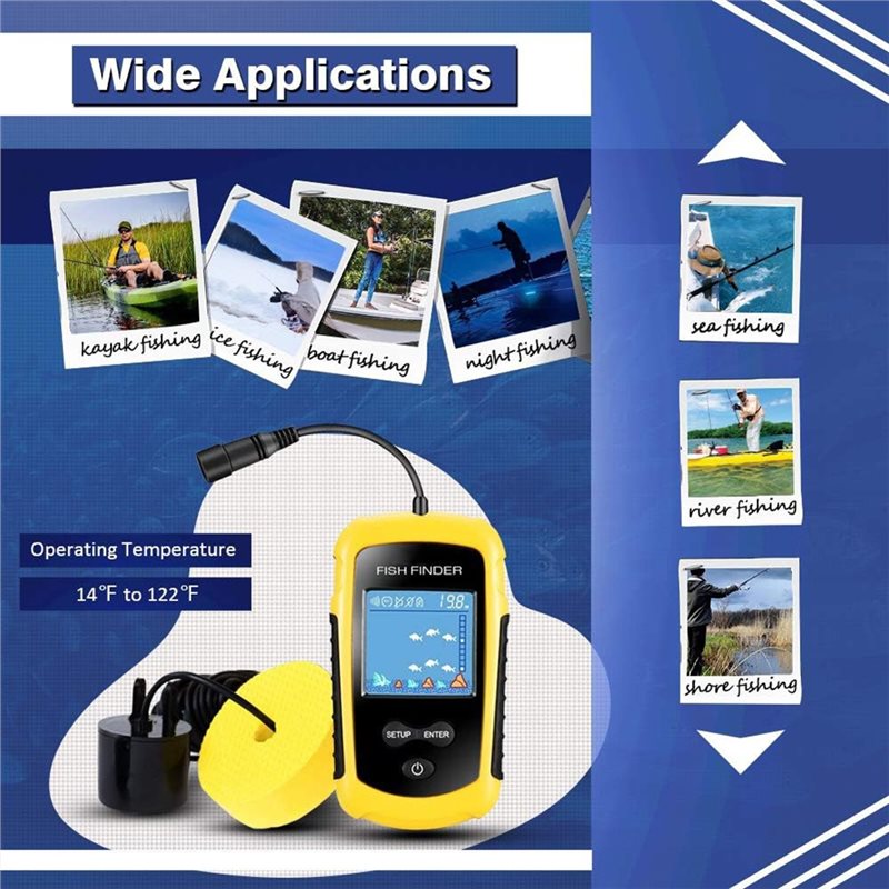 ABUE-Kayak Portable Fish Depth - Fishing Boat Depth Finder ulasan dan harga