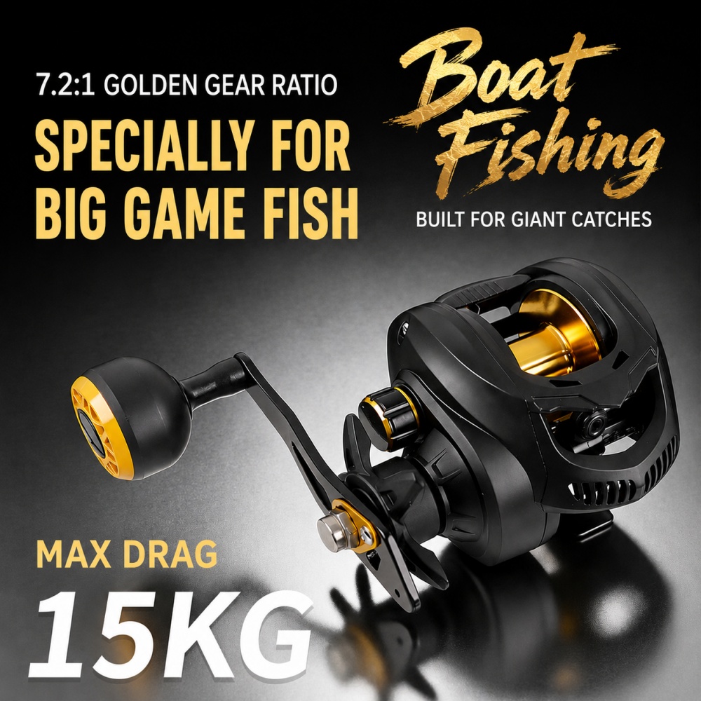 7.2:1 Heavy Duty Baitcasting R - Fishing Boat Steering Wheel ulasan dan harga