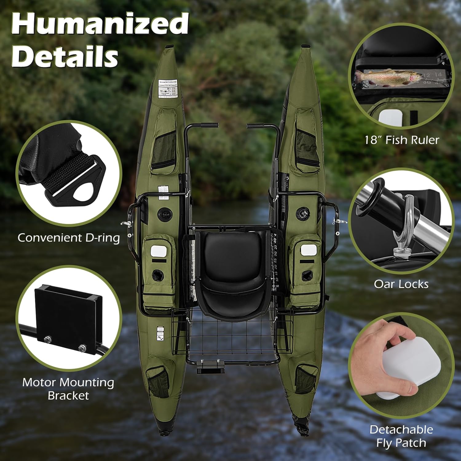Adult Inflatable Belly Boat wi - Fishing Boat Seat ulasan dan harga