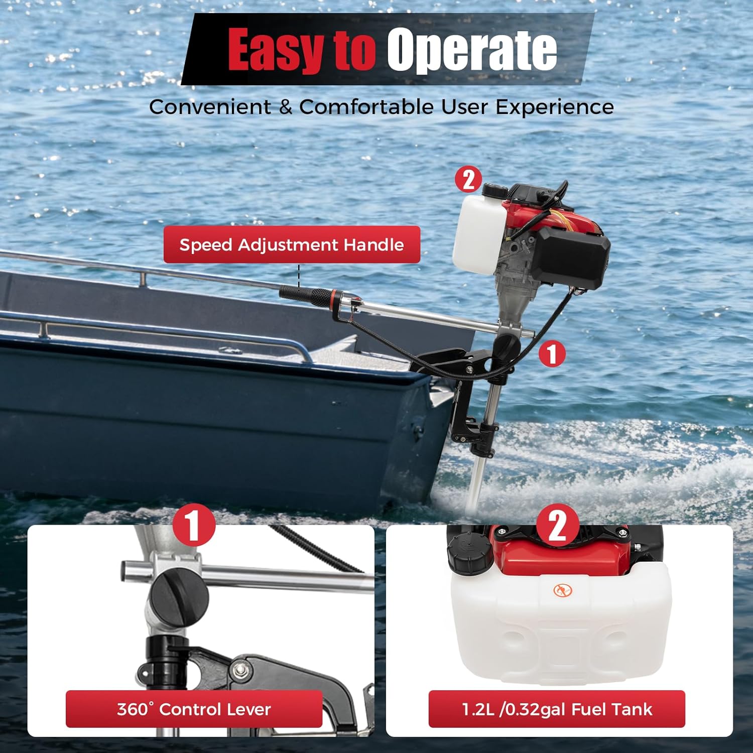 4HP Outboard Motor, 4 Stroke 5 - Fishing Boat Outboard Motor ulasan dan harga