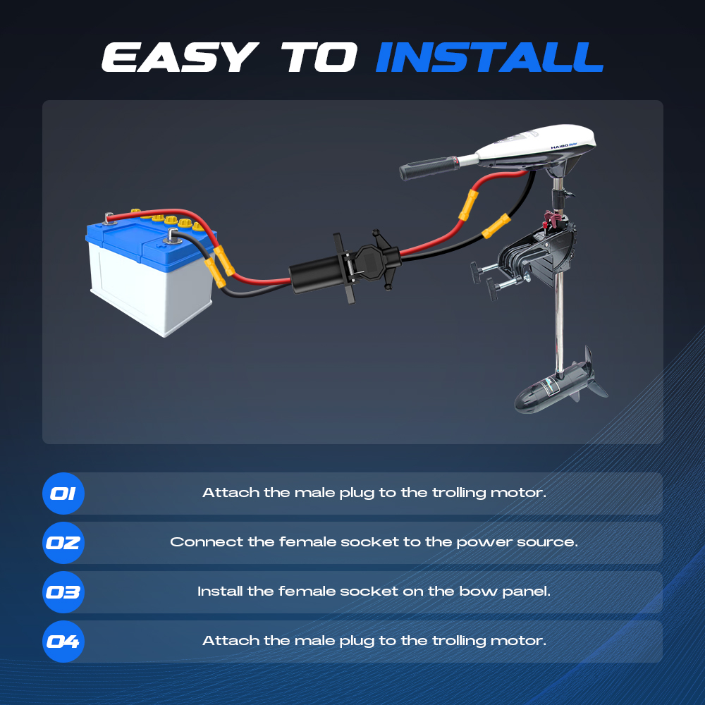 Drag Motor Plug, 12V-24V 10-Wi - Fishing Boat Steering Wheel ulasan dan harga