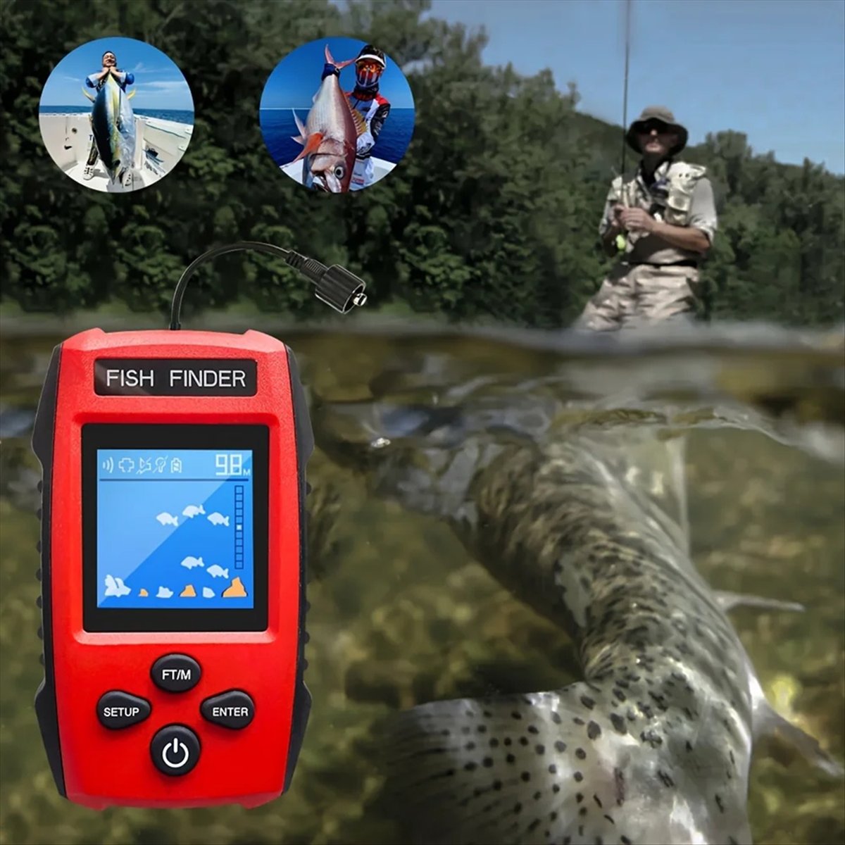 Color LCD Fish Finder Wired So - Fishing Boat Depth Finder ulasan dan harga